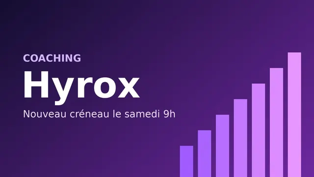 Écran de salle de sport annonçant un nouveau créneau de coaching le samedi